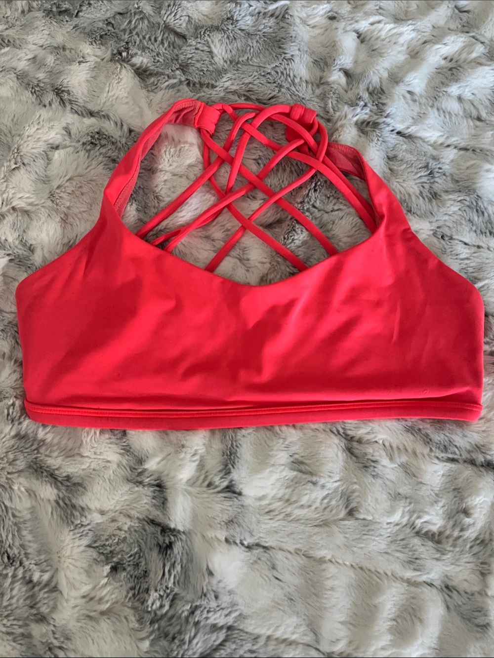 Lululemon sports bra. Size 6. Hot pink watermelon color.
